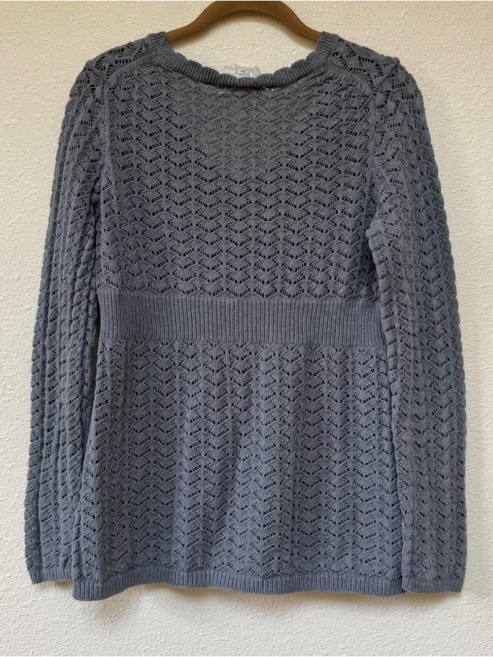 Loft y2k grey knit babydoll sweater with buttons - Picture 8 of 8